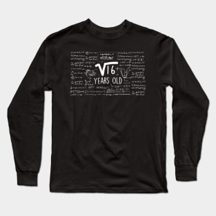 4. Geburtstag Party Geschenk Wurzel 16 Years Old Mathe Long Sleeve T-Shirt